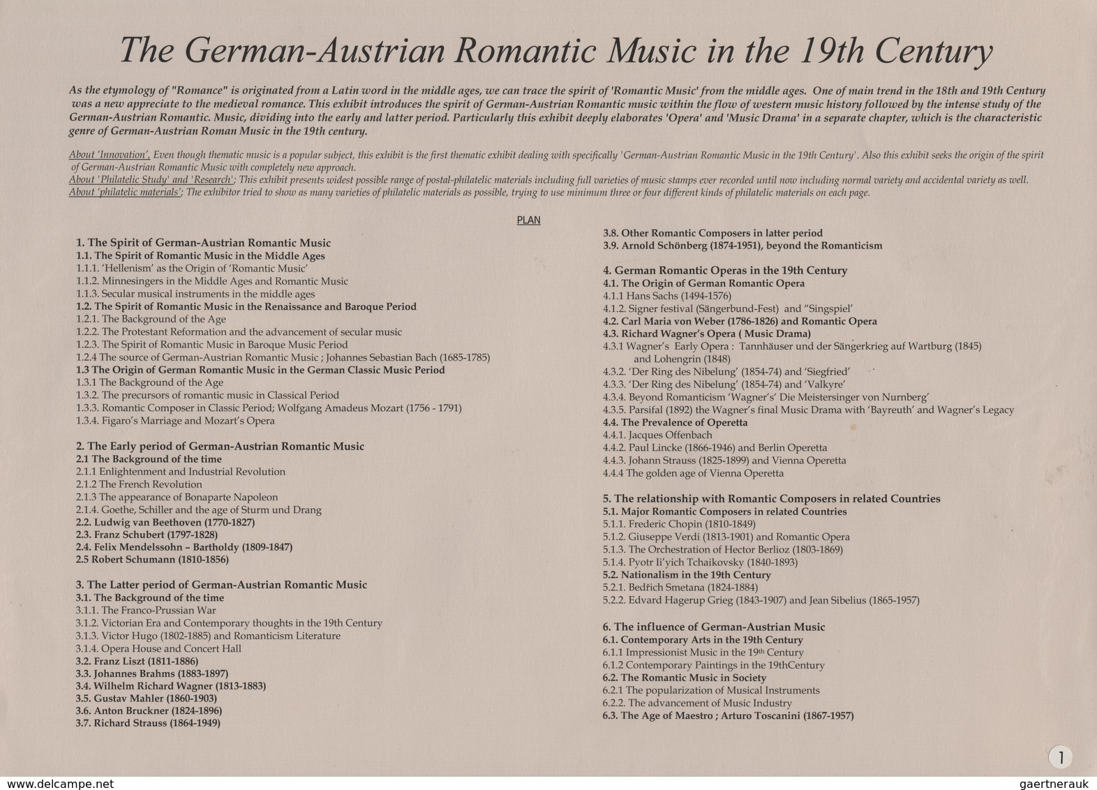 Thematik: Musik / Music: From 1567. This FIP GOLD MEDAL Collection Introduces The Spirit Of GERMAN-A - Musique