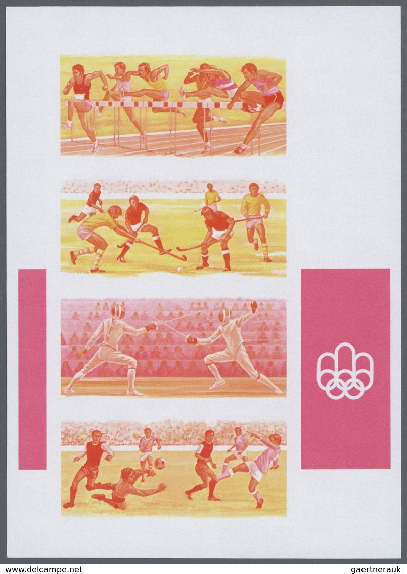 Thematik: Olympische Spiele / Olympic Games: 1976, Cook Islands. Progressive Proofs For The Souvenir - Other & Unclassified