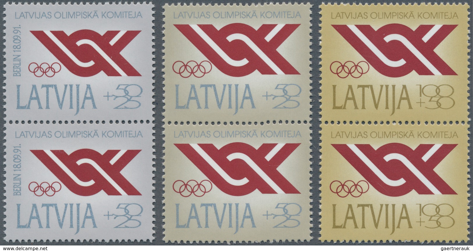 Thematik: Olympische Spiele / Olympic Games: 1992, LATVIA: National OLYMPIC Committee Set Of Three I - Autres & Non Classés