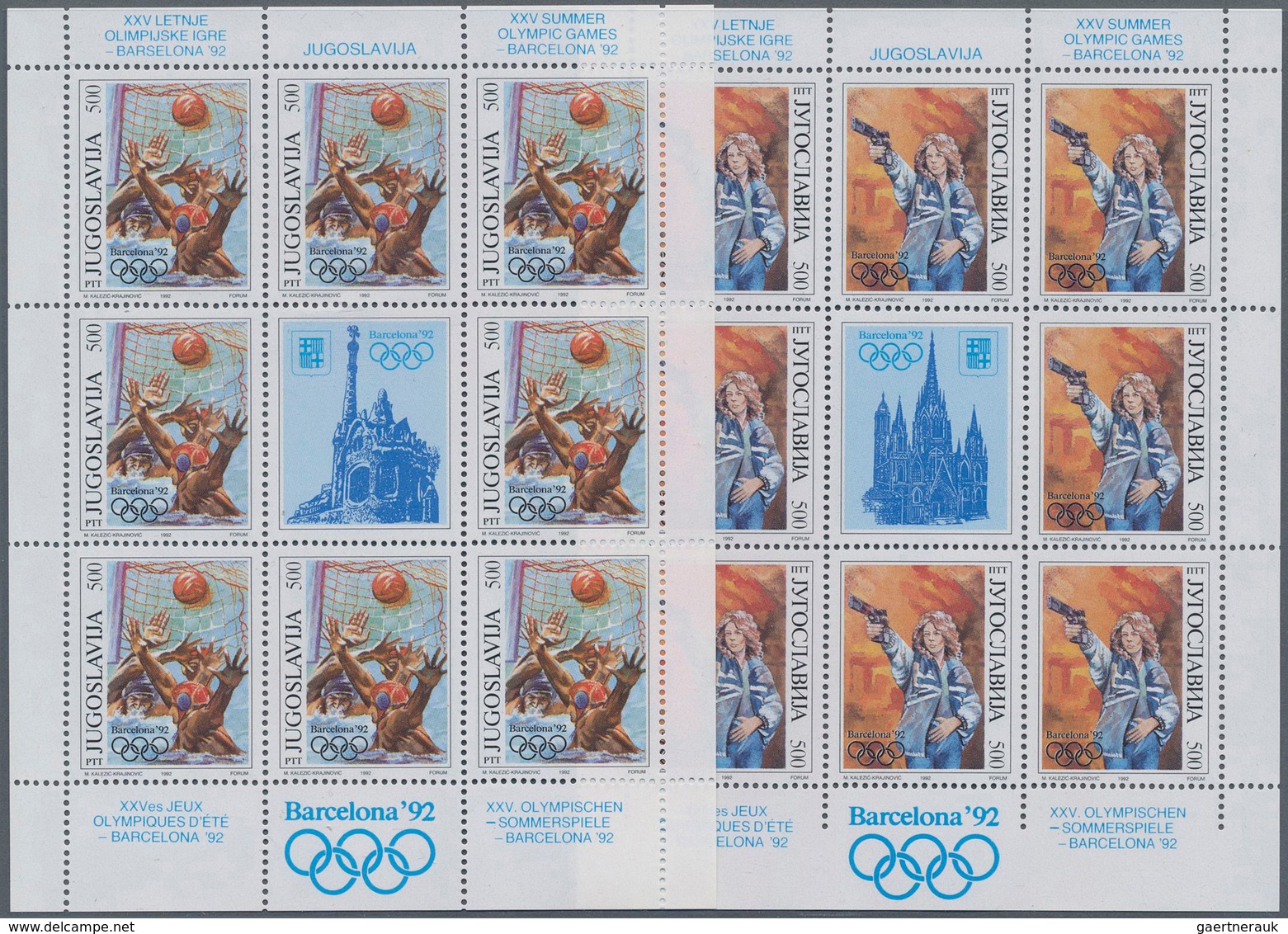 Thematik: Olympische Spiele / Olympic Games: 1992, Yugoslavia For Barcelona '92. Lot Of 1,000 Olympi - Andere & Zonder Classificatie