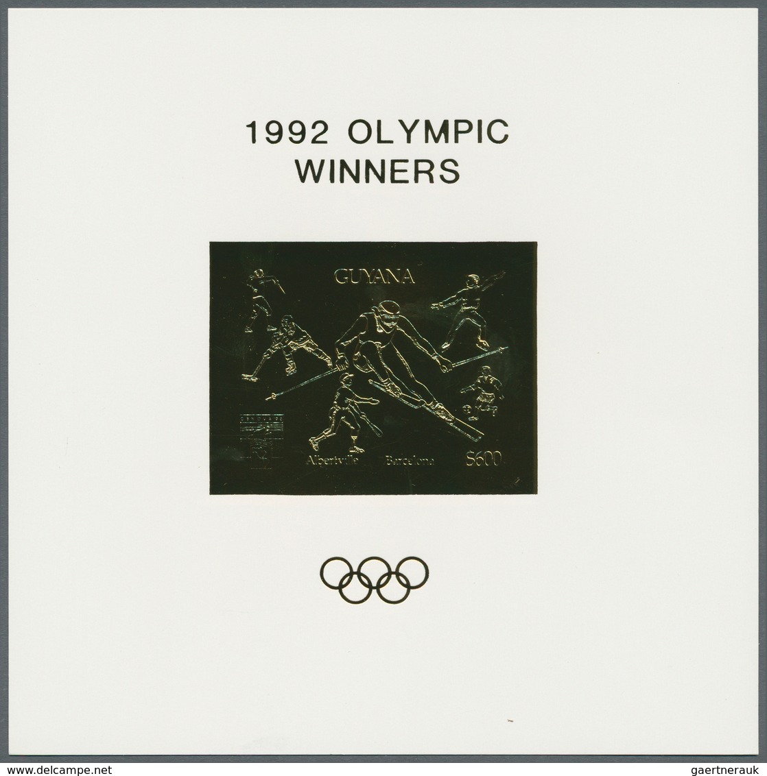Thematik: Olympische Spiele / Olympic Games: 1992, Guyana. Lot Containing 50 GOLD Souvenir Sheets An - Otros & Sin Clasificación