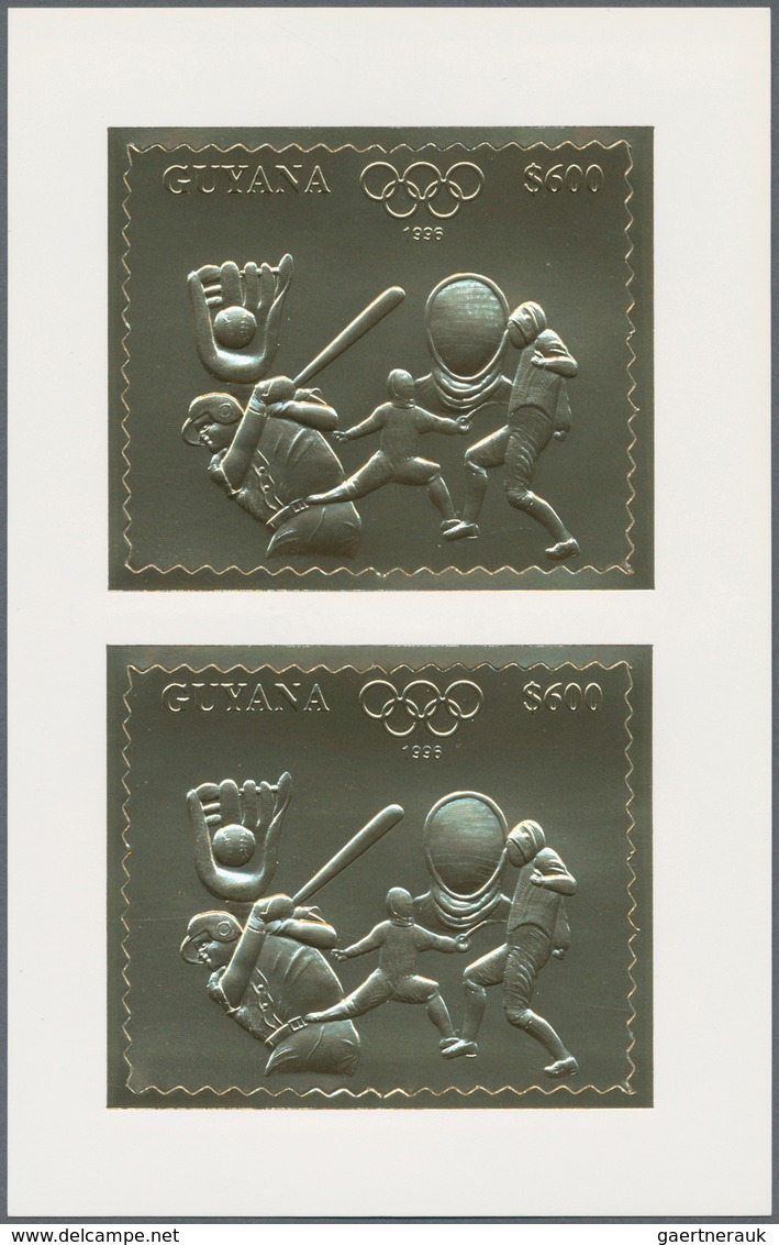 Thematik: Olympische Spiele / Olympic Games: 1993, Guyana For Summer Games Atlanta '96. Lot Of 100 G - Autres & Non Classés
