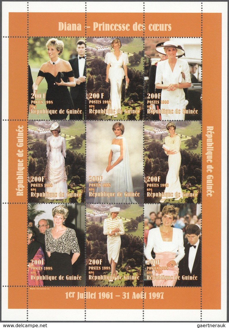 Thematik: Persönlichkeiten - Prinzessin Diana / Personalities - Princess Diana: GUINEA 1998, 1500 F. - Beroemde Vrouwen