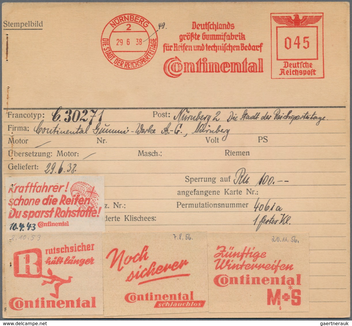 Thematik: Postautomation / Postal Mecanization: 1930/1970 (ca.), FREISTEMPLER DEUTSCHLAND , Interess - Posta