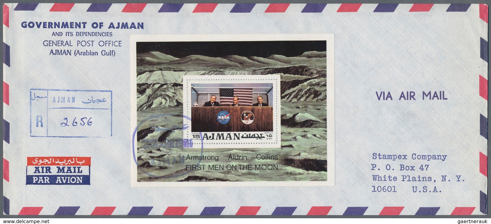 Thematik: Raumfahrt / Astronautics: 1969/1973, Ajman/Fujeira, Group Of 18 Covers (registered Airmail - Otros & Sin Clasificación