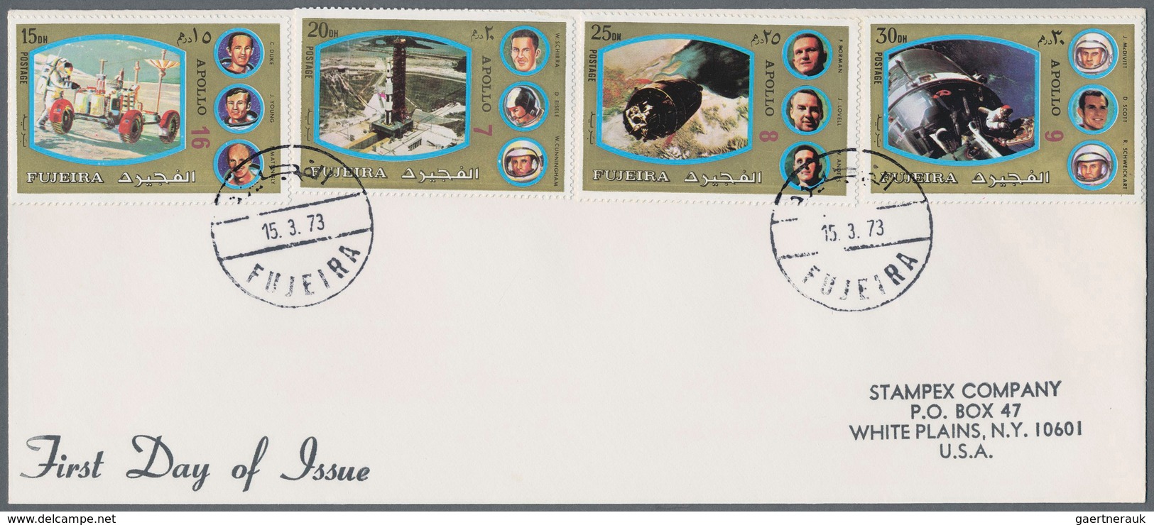 Thematik: Raumfahrt / Astronautics: 1969/1973, Ajman/Fujeira, Group Of 18 Covers (registered Airmail - Other & Unclassified