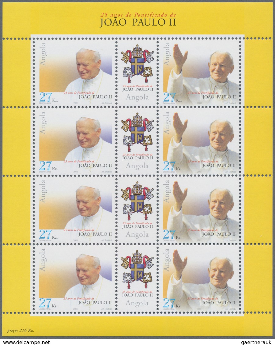 Thematik: Religion / Religion: 2003, Angola: „25 YEARS PONTIFICATE OF POPE JOHN II“ Miniature Sheet, - Sonstige & Ohne Zuordnung