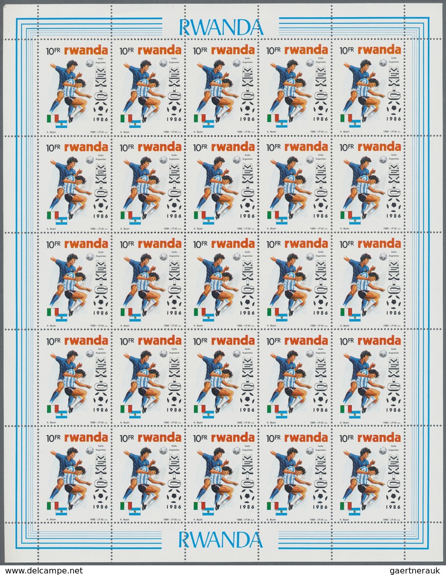 Thematik: Sport / Sport: 1976/1986, Rwanda, Sports, U/m Accumulation Of Complete Sheets: 10fr. "Olym - Other & Unclassified