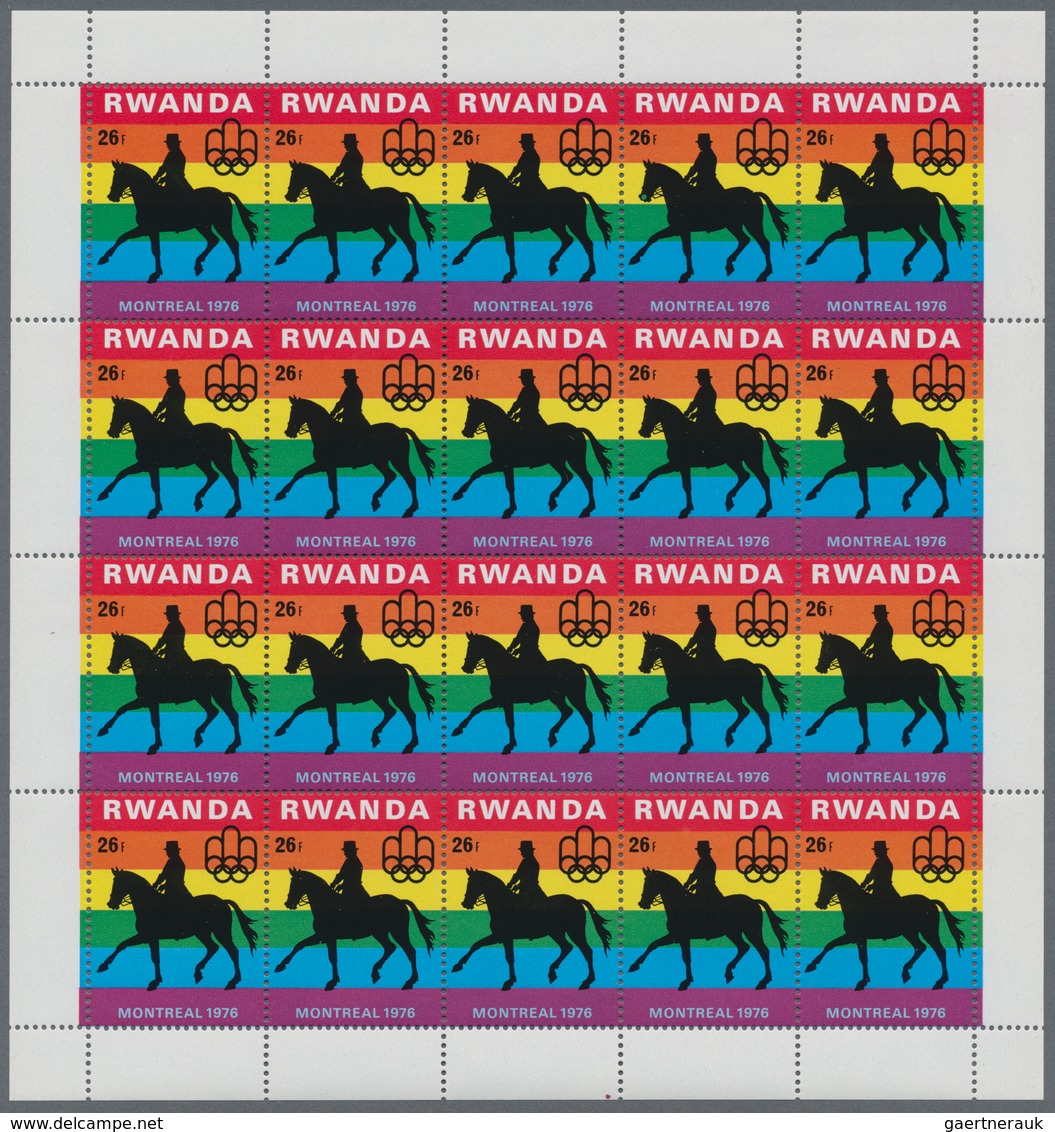 Thematik: Sport / Sport: 1976/1986, Rwanda, Sports, U/m Accumulation Of Complete Sheets: 10fr. "Olym - Other & Unclassified