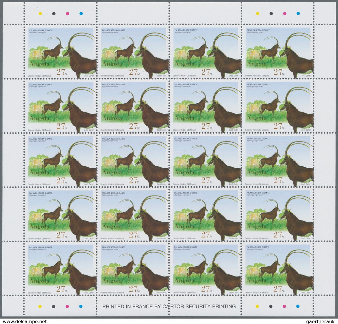 Thematik: Tiere- Exotische Tiere / Animals-exotic Animals: 2003, GIANT SABLE ANTELOPE/RIESENRAPPENAN - Autres & Non Classés