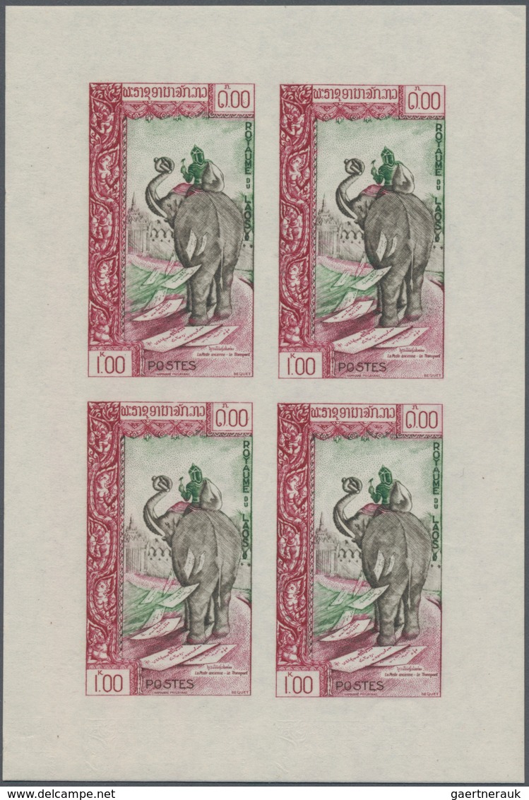 Thematik: Tiere-Elefanten / Animals Elephants: 1958/1962, Laos, Specialised Assortment Of Two Epreuv - Olifanten