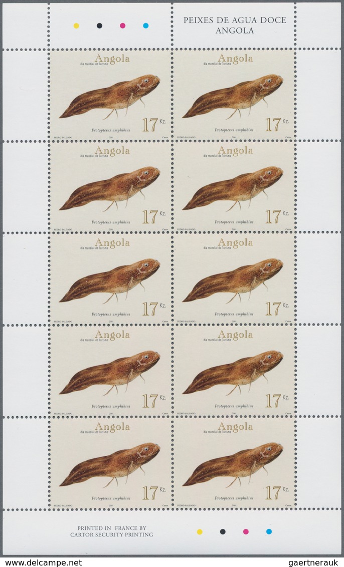 Thematik: Tiere-Fische / Animals-fishes: 2001, Angola: FRESH-WATER FISH, Complete Set Of 3 MNH In An - Pesci