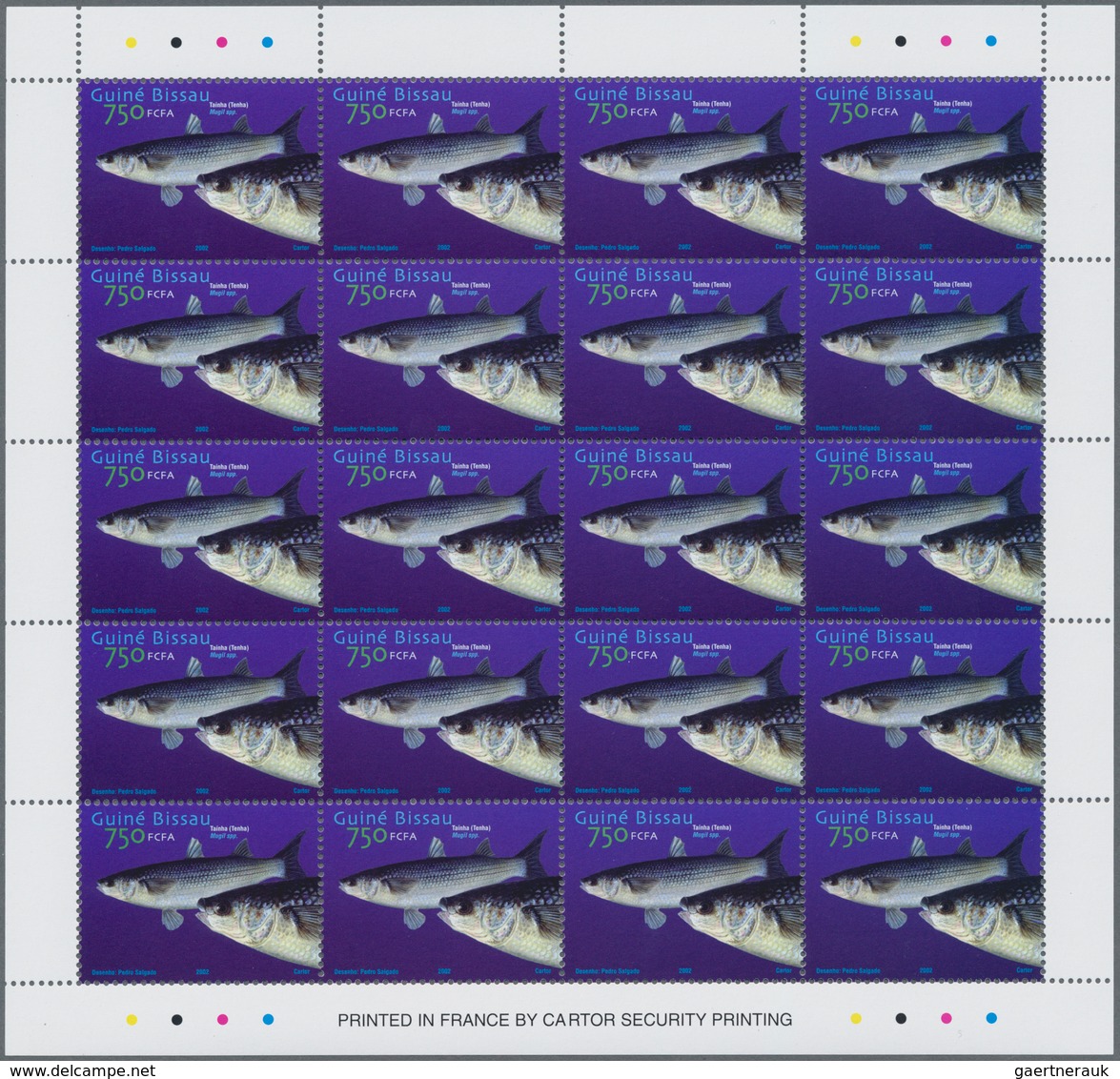 Thematik: Tiere-Fische / Animals-fishes: 2002, Guinea-Bissau: FISHES, Complete Set Of Three In Sheet - Poissons