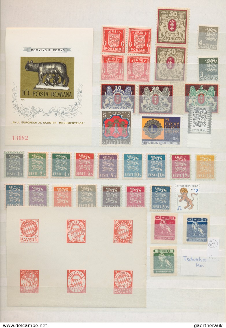 Thematik: Tiere-Raubtiere / animals-predacious cats: 1920/2010 (ca.), comprehensive mainly MNH colle