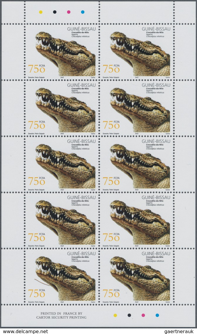 Thematik: Tiere-Reptilien / Animals-reptiles: 2002, Guinea-Bissau: REPTILES, Complete Set Of Four In - Other & Unclassified