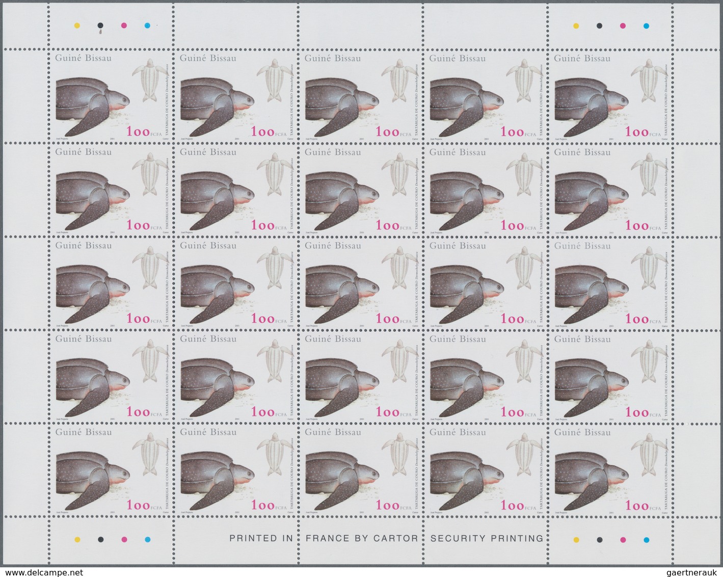 Thematik: Tiere-Schildkröten / Animals-turtles: 2001, Guinea-Bissau: SEA TURTLES, Complete Set Of Fo - Turtles