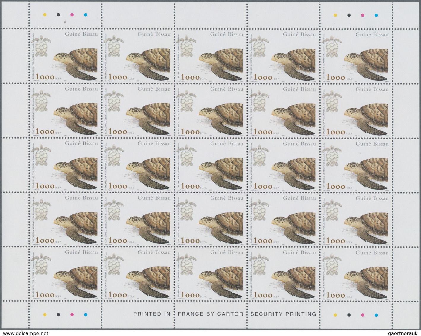 Thematik: Tiere-Schildkröten / Animals-turtles: 2001, Guinea-Bissau: SEA TURTLES, Complete Set Of Fo - Schildpadden