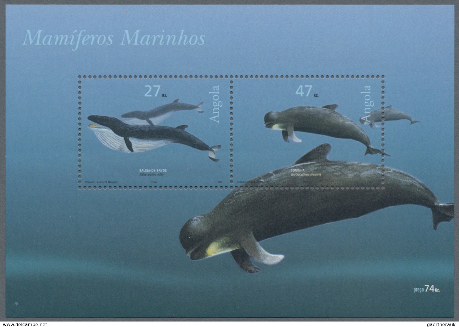 Thematik: Tiere-Meeressäuger (u.a. Wale) / Animals-aquatic Mammals: 2004, Angola: „WHALES“, Complete - Altri & Non Classificati