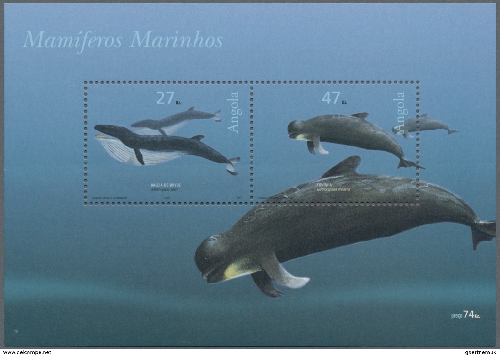 Thematik: Tiere-Meeressäuger (u.a. Wale) / Animals-aquatic Mammals: 2004, Angola: „WHALES“, Complete - Andere & Zonder Classificatie