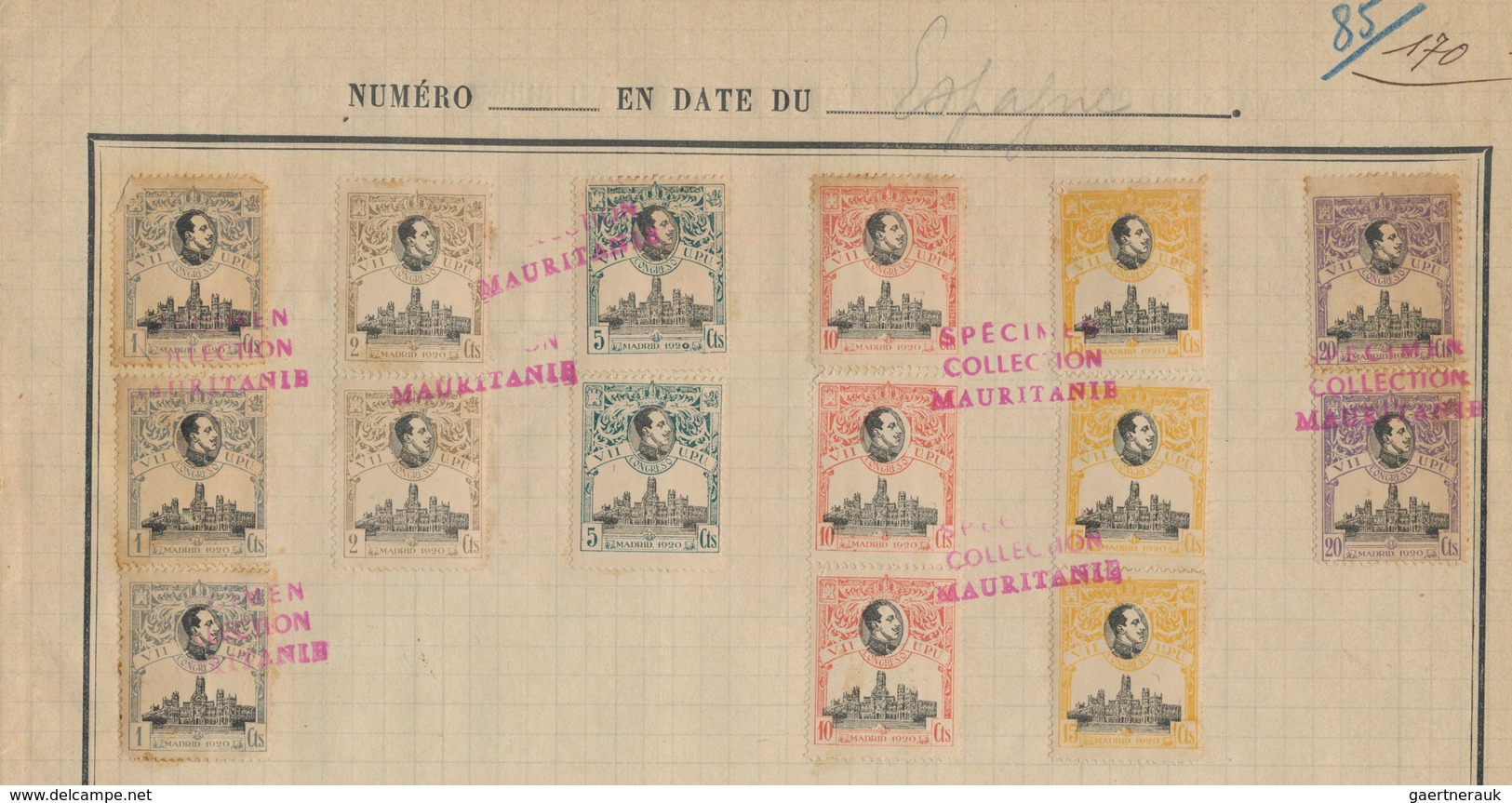 Thematik: UPU / United Postal Union: 1920, SPAIN. UPU Congresses. 6 Strips Of 3 Or Pairs On UPU Albu - U.P.U.