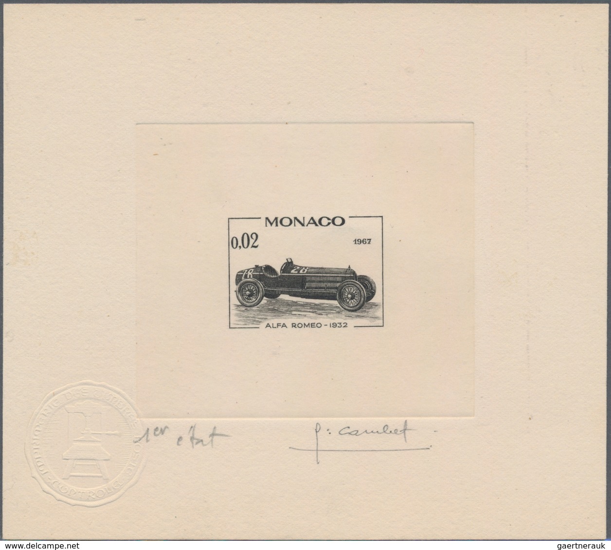 Thematik: Verkehr-Auto / Traffic-car: 1961/1975, Monaco. Lot Of 9 Epreuves D'artiste Signée (8 Times - Cars