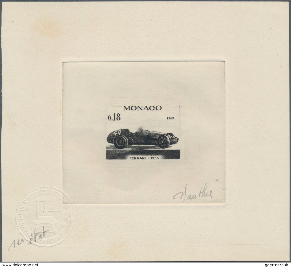 Thematik: Verkehr-Auto / traffic-car: 1961/1975, Monaco. Lot of 9 Epreuves d'artiste signée (8 times