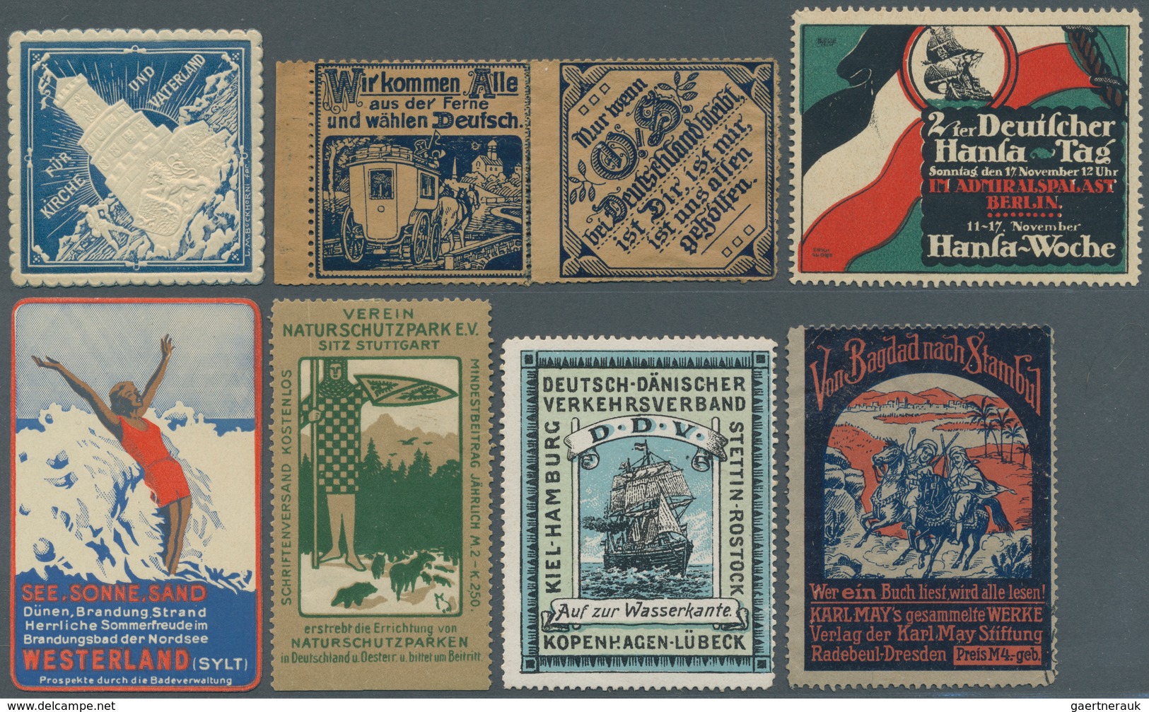 Thematik: Vignetten,Werbemarken / vignettes, commercial stamps: 1860/1980 ca., CINDERELLAS of differ