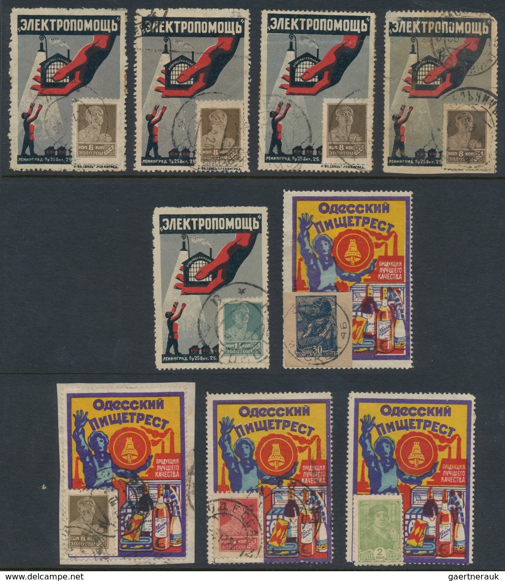 Thematik: Vignetten,Werbemarken / Vignettes, Commercial Stamps: SOWJET UNION. 1920/1925 (ca). Except - Erinnophilie