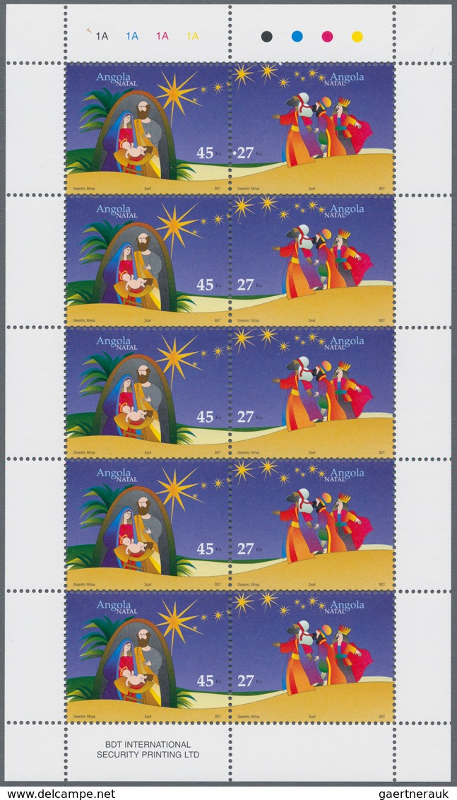 Thematik: Weihnachten / Christmas: 2004, Angola: „CHRISTMAS“, Complete Set Of Two In Miniature Sheet - Christmas