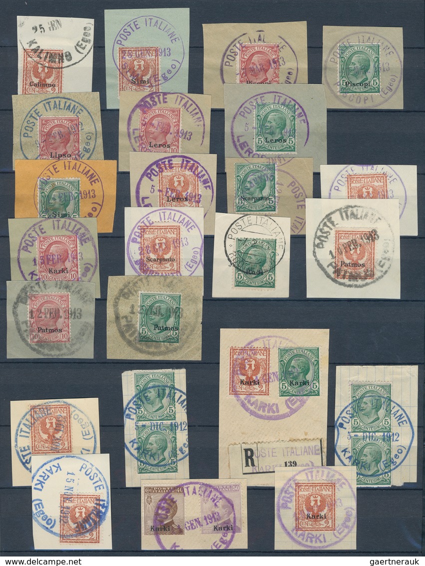Ägäische Inseln: 1912/1947, Collection/assortment Of Apprx. 340 Stamps On Piece, Each Bearing Clear - Aegean