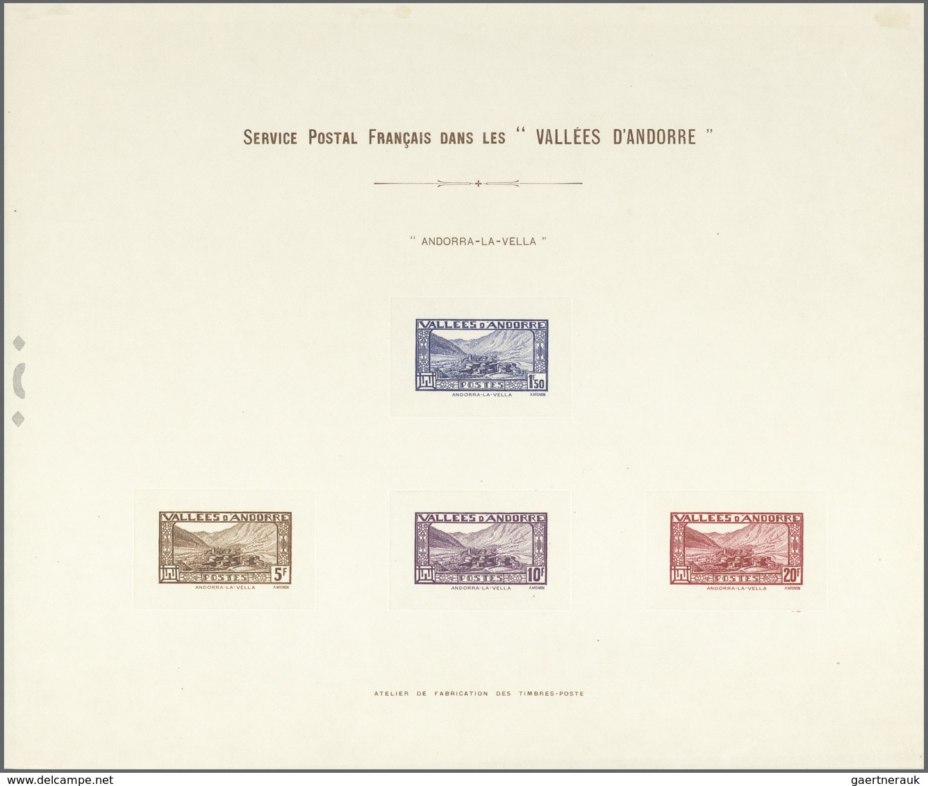 Andorra - Französische Post: 1932 Ff. "Chapélle De Meritxell", Complete Series Of 5 Group And 2 Indi - Autres & Non Classés