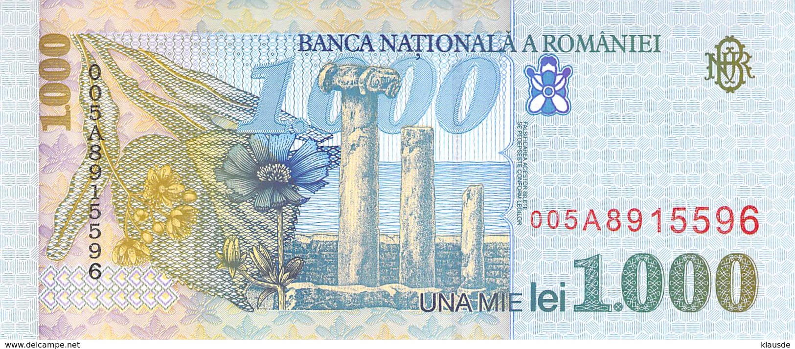 1000 Lei Rumänien 1998 UNC (I) - Rumänien