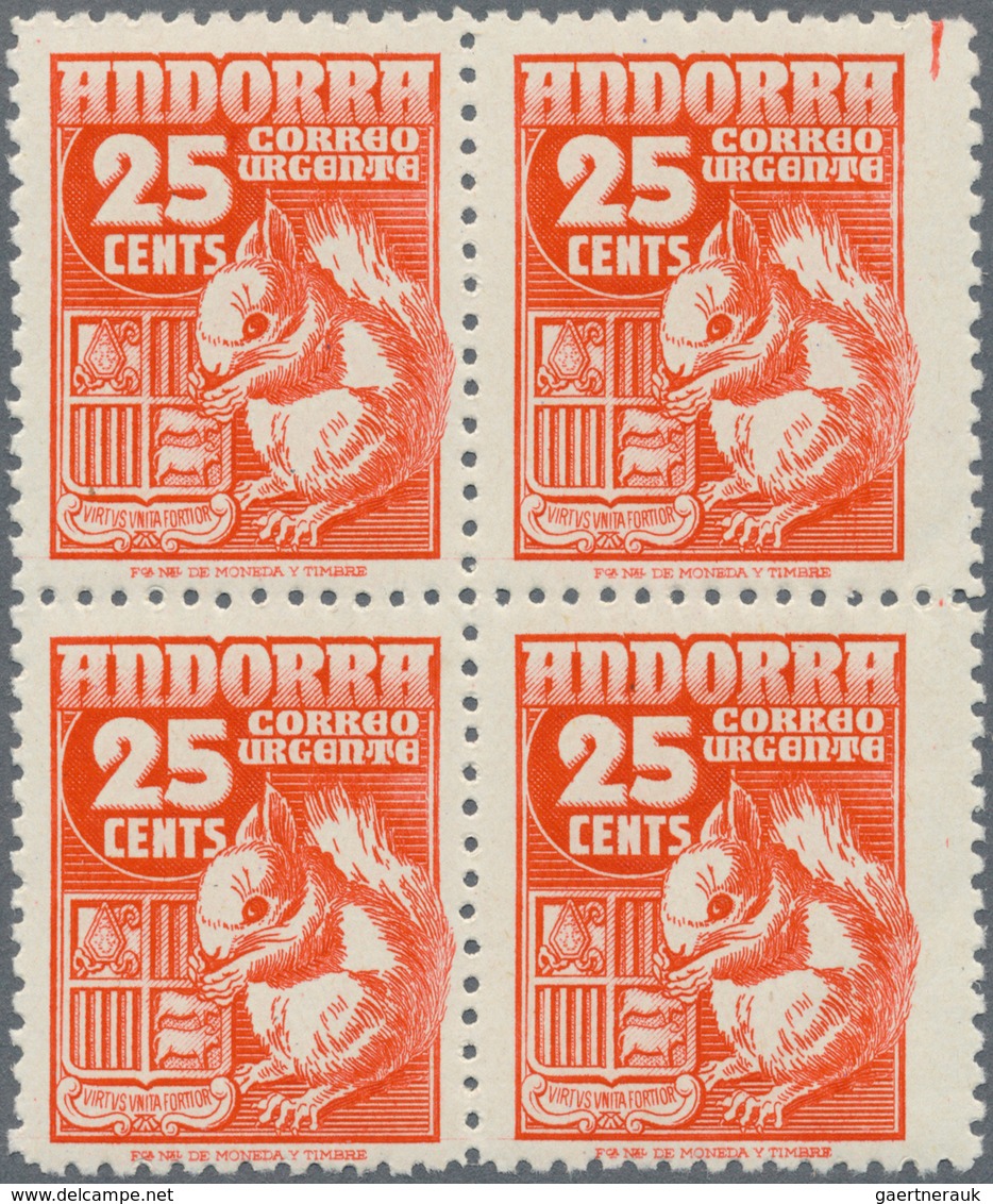 Andorra - Spanische Post: 1949, Express Stamp 25c. Red ‚Grey Squirrel‘ In A Lot With About 450 Stamp - Other & Unclassified