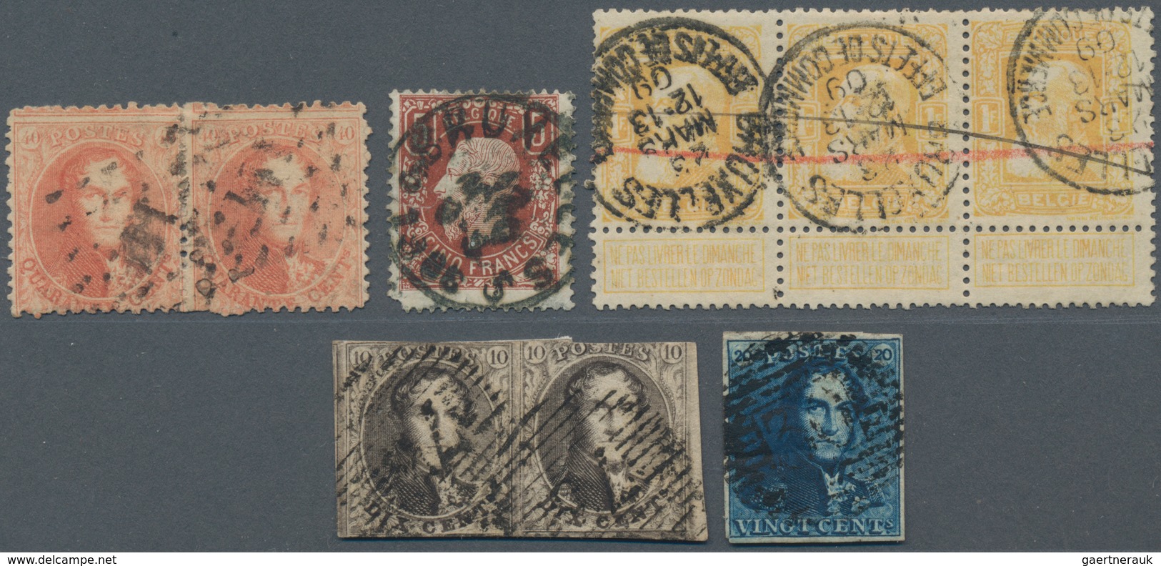 Belgien: 1849/1910, Useful Classic Lot With Emphasis On Hundeds Of Stamps From The 1849/1863 Leopold - Collections