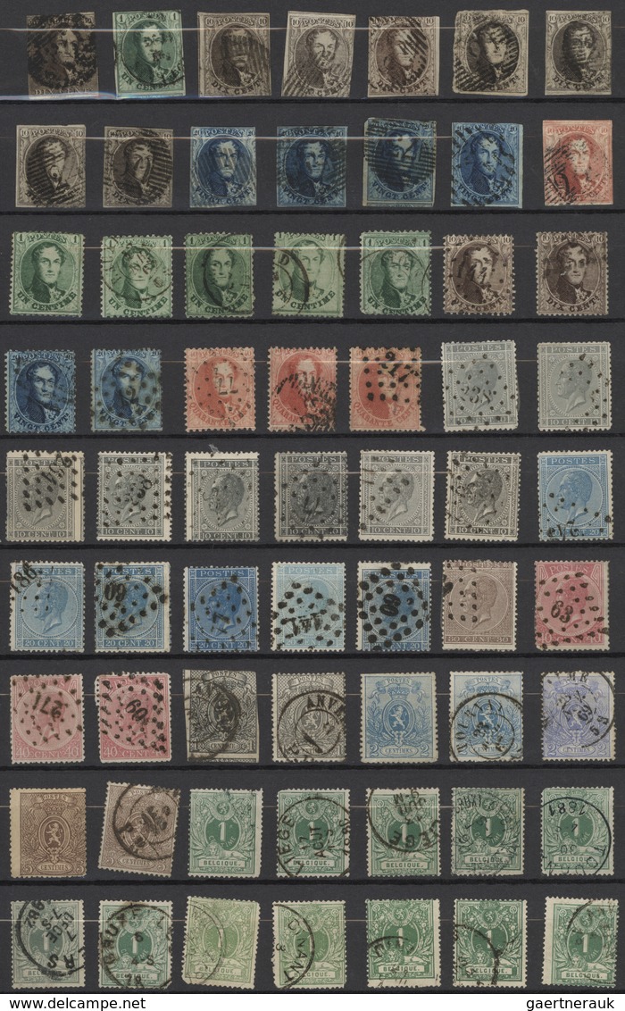 Belgien: 1849/1920, Collection/assortment Of Apprx. 320 Stamps On Stockpages, From Medaillons/semi-c - Verzamelingen