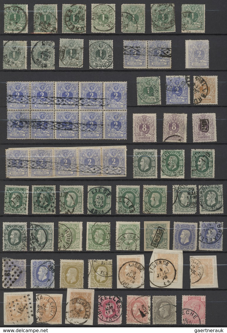 Belgien: 1849/1920, Collection/assortment Of Apprx. 320 Stamps On Stockpages, From Medaillons/semi-c - Colecciones