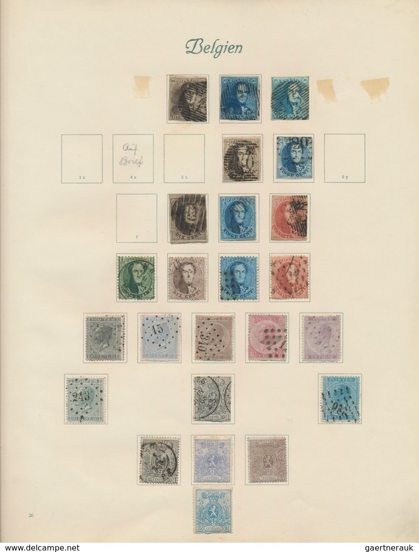 Belgien: 1849/1933, Mint And Used Collection In An Ancient Borek Binder, From Classic Issues Showing - Collections