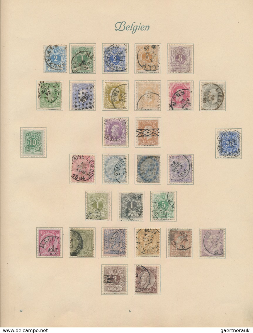 Belgien: 1849/1933, Mint And Used Collection In An Ancient Borek Binder, From Classic Issues Showing - Sammlungen