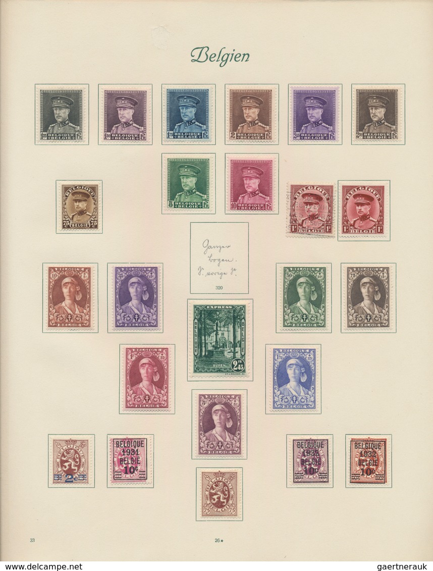 Belgien: 1849/1933, Mint And Used Collection In An Ancient Borek Binder, From Classic Issues Showing - Verzamelingen