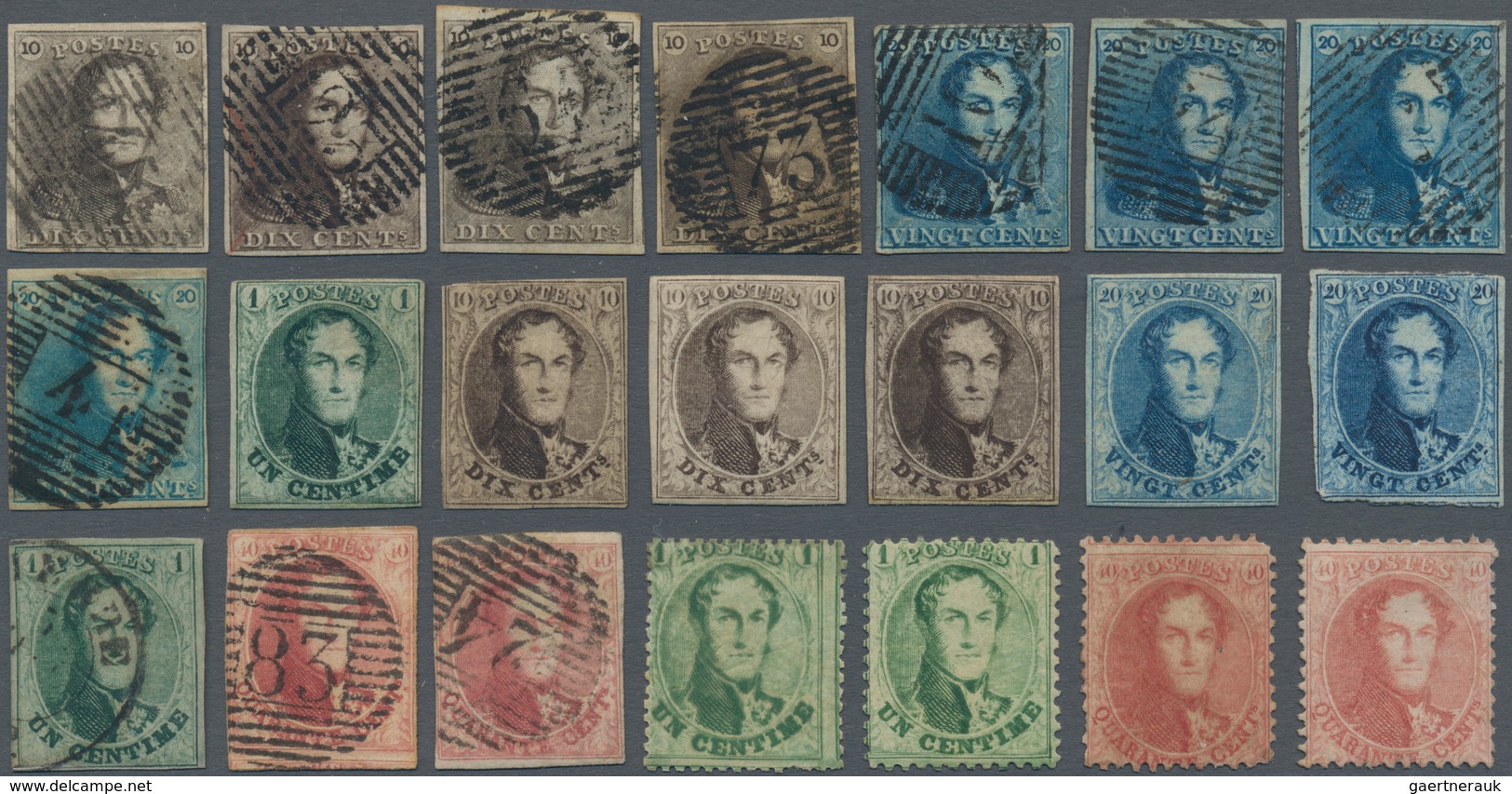 Belgien: 1849/1940 (ca.), Duplicates On Stockcards With A Great Section Classic Issues From Imperfor - Collections