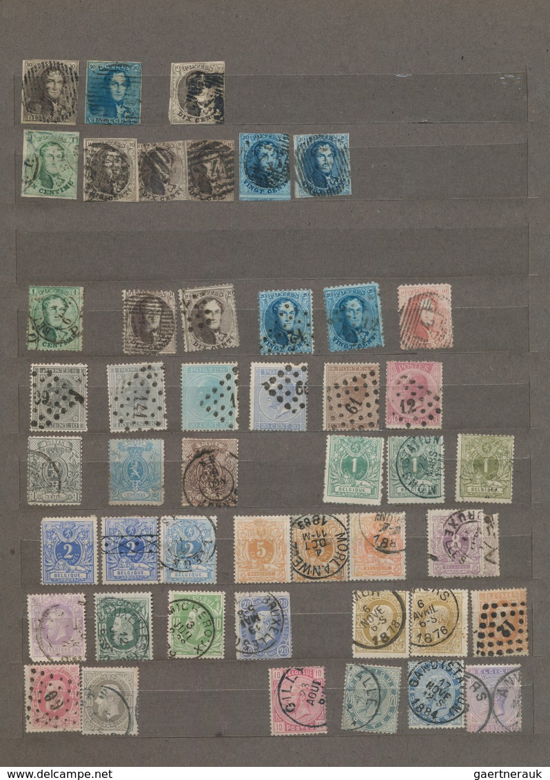 Belgien: 1855/1954 Ca., Collection In Mixed Quality, Some Good Items Included In An Old Stockbook, L - Collections