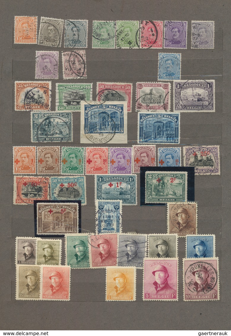 Belgien: 1855/1954 Ca., Collection In Mixed Quality, Some Good Items Included In An Old Stockbook, L - Sammlungen