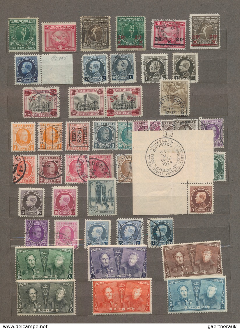 Belgien: 1855/1954 Ca., Collection In Mixed Quality, Some Good Items Included In An Old Stockbook, L - Collections