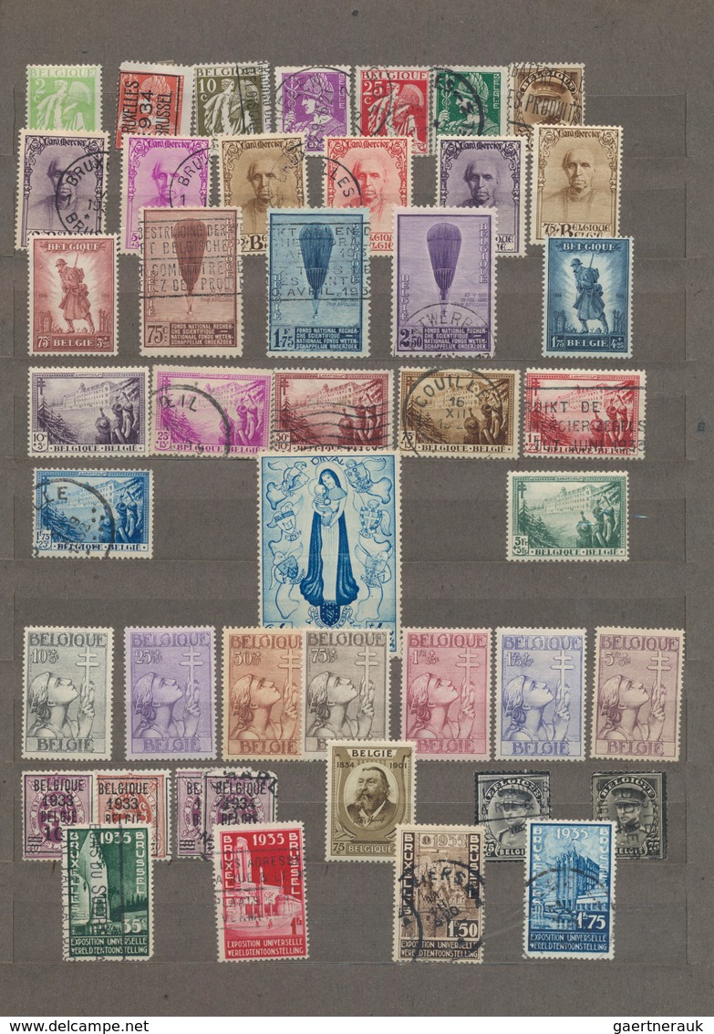 Belgien: 1855/1954 Ca., Collection In Mixed Quality, Some Good Items Included In An Old Stockbook, L - Collections