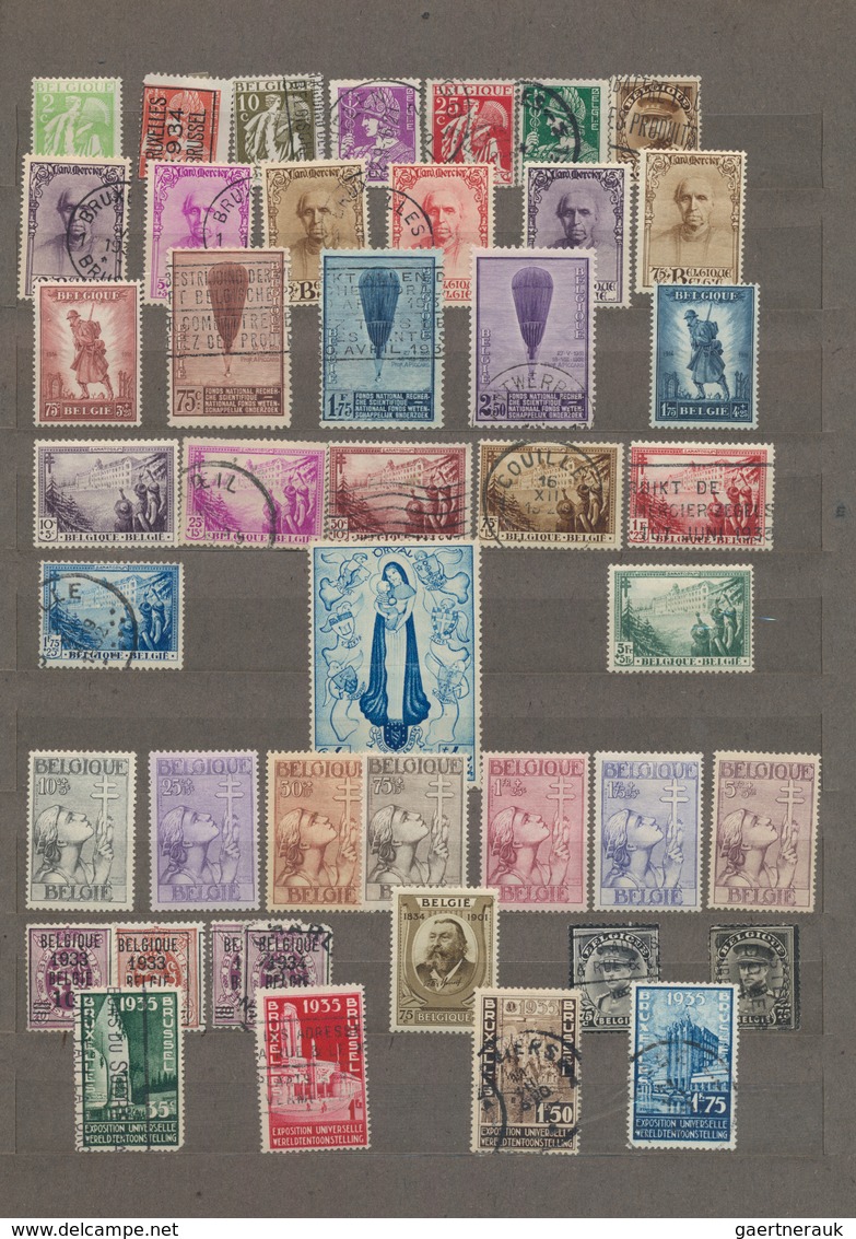 Belgien: 1855/1954 Ca., Collection In Mixed Quality, Some Good Items Included In An Old Stockbook, L - Verzamelingen