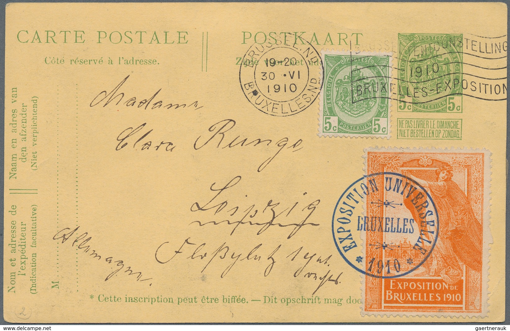 Belgien: 1856/1937, Group Of Ten Covers/cards, Incl. Uprated Stationeries, Registered And Airmail, S - Verzamelingen