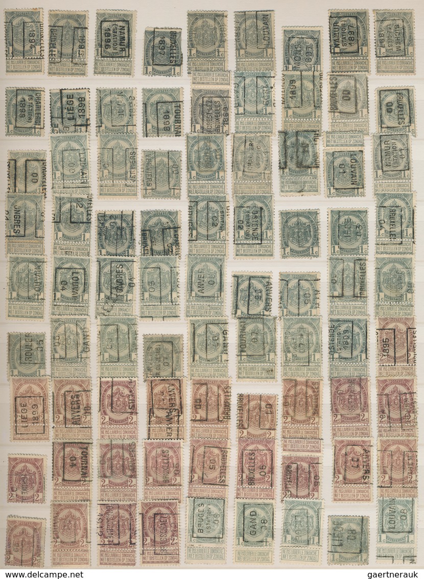 Belgien: 1893/1936, PRECANCELS, Collection/assortment Of Apprx. 440 Stamps In Good Diversity With Va - Sammlungen