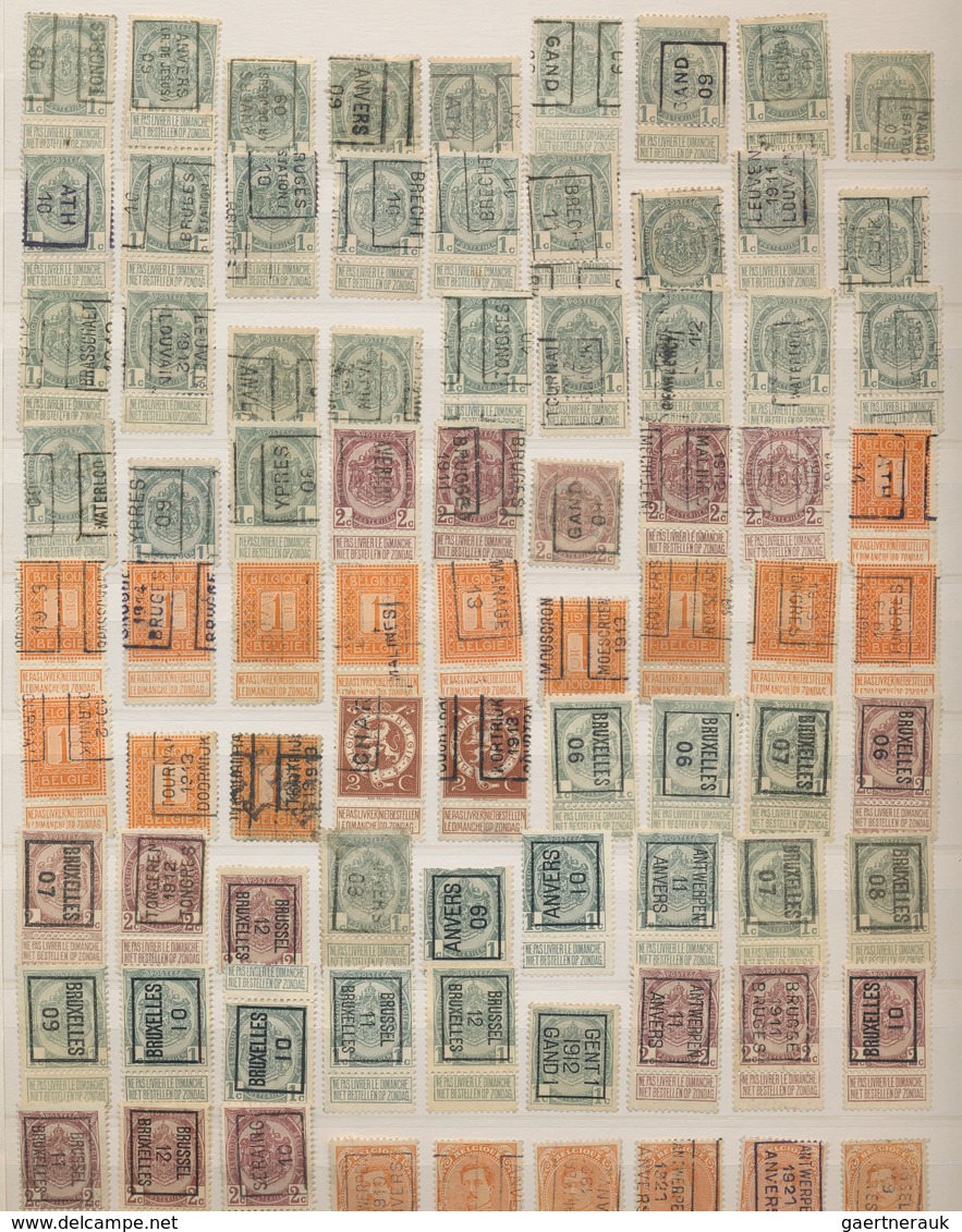 Belgien: 1893/1936, PRECANCELS, Collection/assortment Of Apprx. 440 Stamps In Good Diversity With Va - Colecciones