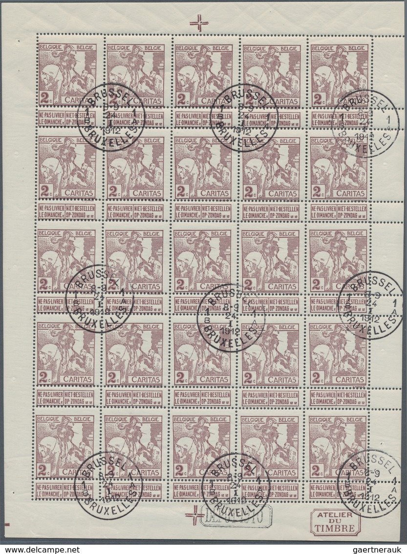 Belgien: 1910/1911, Caritas Issue (type Montald And Lemaire) Without Opt. And With Opts. ‚1911‘ And - Collections