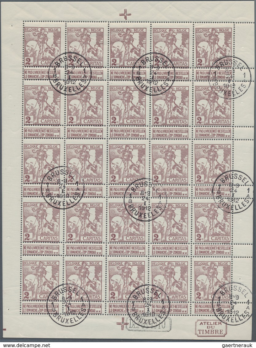 Belgien: 1910/1911, Caritas Issue (type Montald And Lemaire) Without Opt. And With Opts. ‚1911‘ And - Verzamelingen